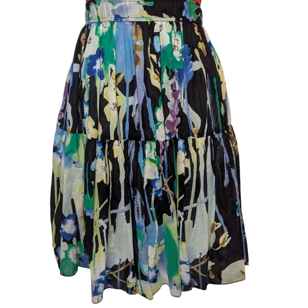 Tiered Floral Skirt 100% Cotton